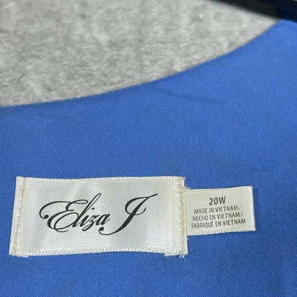 Eliza J Dress 20W Periwinkle Blue Animal Print Zebra Stripe Ruffle Sleeve Dress - Picture 11 of 13